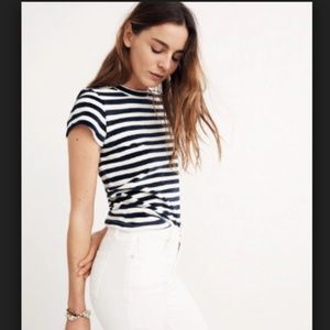 Madewell striped velour tshirt